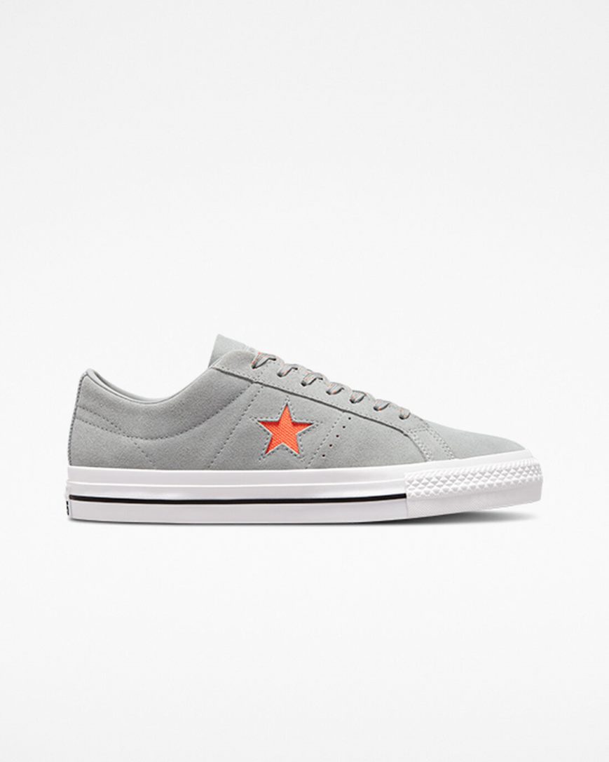 Bascheți Barbati Converse One Star Pro Gri Portocalii Albi | RO HSYTD039